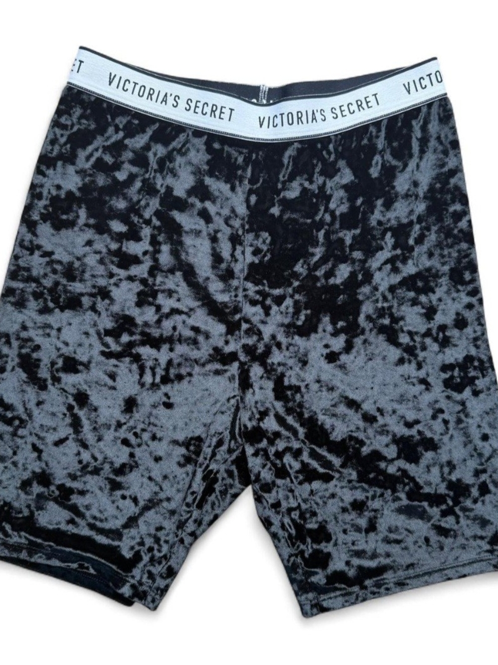 Victoria's Secret Black Crushed Velvet Shorts